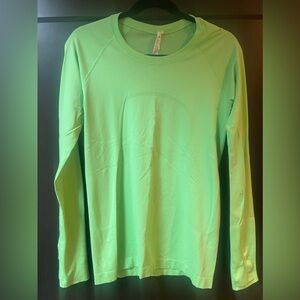 LULULEMON Swiftly Tech Long Sleeve Lime/Neon Green, Size 8
